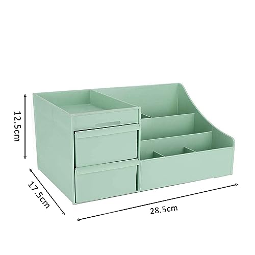 ALOXE Cosmetic Organizer Box Drawers Storage Plastic Stationary Box | Make Up Organiser For Women (Green)