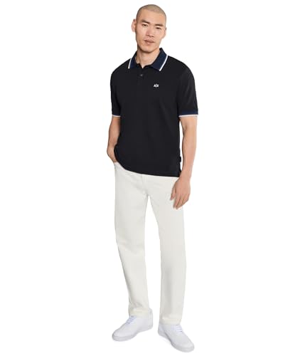 Camiseta polo Armani Exchange negra y dorada miniatura 2
