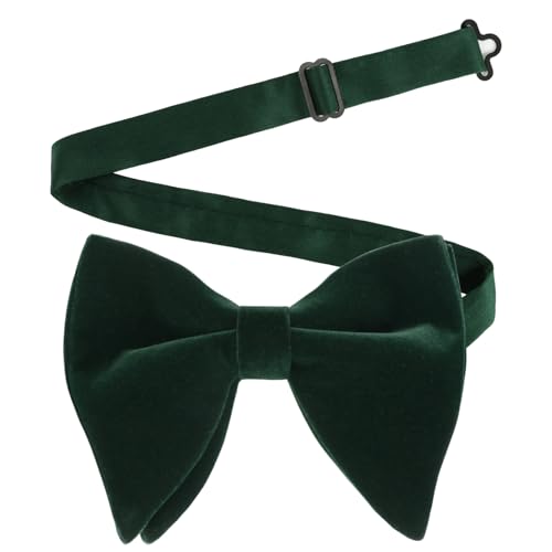 Image of Alizeal Velvet Pre-tied Adjustable Bow Tie for Men Oversize Formal Solid Tuxedo Bowtie