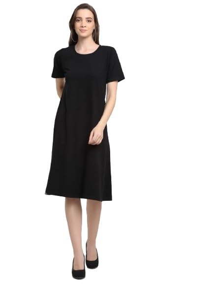 Image of Women's A-Line Cotton Midi Dress