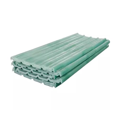 Hojas de techo corrugadas transparentes – 13 paneles de fibra de vidrio aislantes del calor de 1,2 mm para techos y paredes impermeables, azulejos duraderos de iluminación natural (35 x 39 pulgadas)