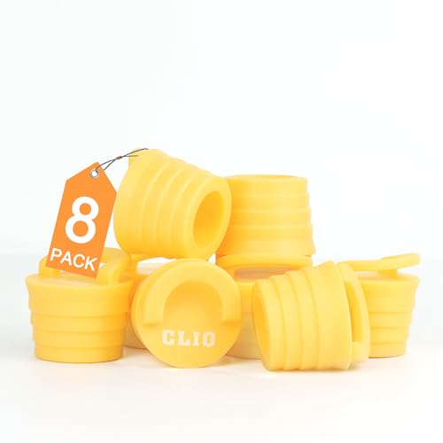 CLIO Kayak Scupper Plug Kit with Handle, Universal Kayak Plugs Accessories, Yellow (8 Pack)