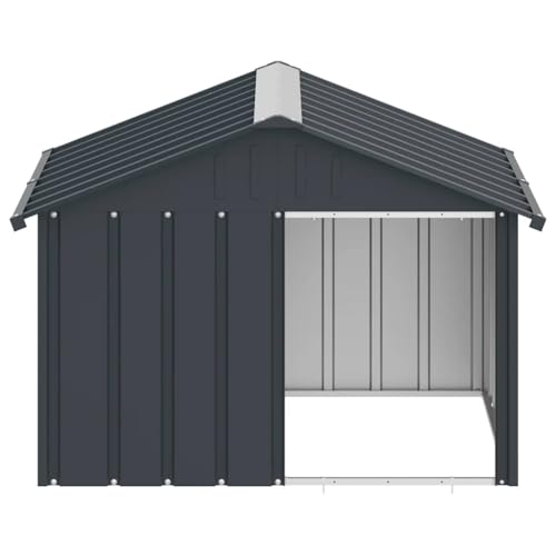 vidaXL Hundehütte Anthrazit 116,5x103x81,5cm Verzinkter Stahl Hundehaus Hütte