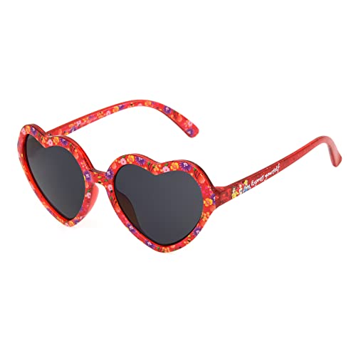 Disney Girls Princess Heart Kids Sunglasses, Crystal Red/Glitter Injection, 43