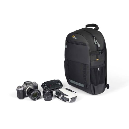 Lowepro Adventura BP 150 III, Camera Backpack with Tripod Holder, 11" Tablet Pocket, Back Side Access, for Mirrorless Camera, Compatible with Fujifilm XT200, Canon M50 MII, EOS R10, Nikon Z50, Black