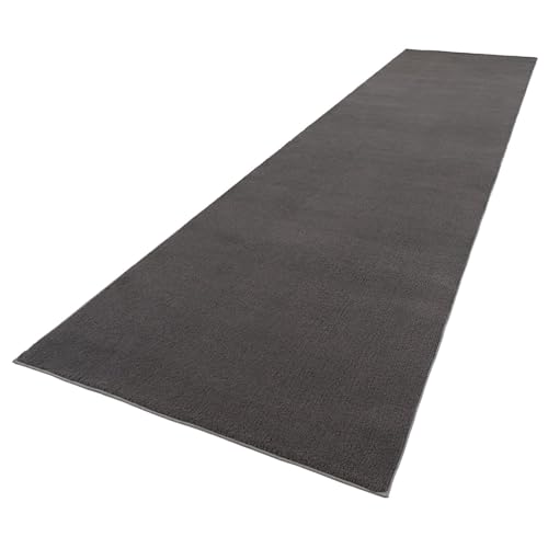 TT Home Large Rug Short Pile Monochrome Modern Design Washable, colour: Anthracite, Size:80x150 cm