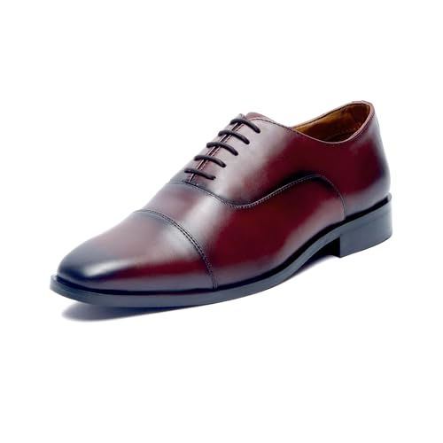 Image of LOUIS STITCH Men's Italian Leather Oxford Formal Shoes Handmade Lace Up Shoes for Men Officewear (LSEUOX)