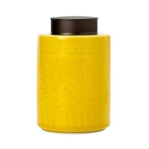 Recipiente de cerámica para té con Tapas Dobles herméticas, tarros de Almacenamiento de Estilo Chino Vintage, latas Tradicionales.
