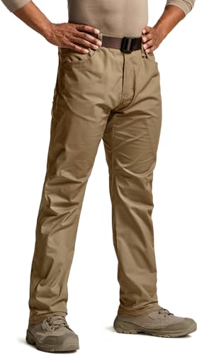 Image of CQR Men's Flex Stretch Tactical Pants, Water Resistant Ripstop Cargo Pants, Lightweight EDC Outdoor Work Hiking Pants