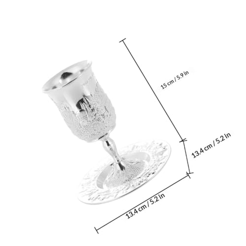Coupe à vin de Shabbat avec soucoupe argentée pour le rituel du Kiddouch