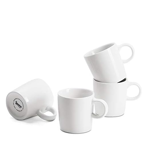Sweese 409.401 Porcelain Espresso Cups - 3.5 Ounce - Set of 4, White