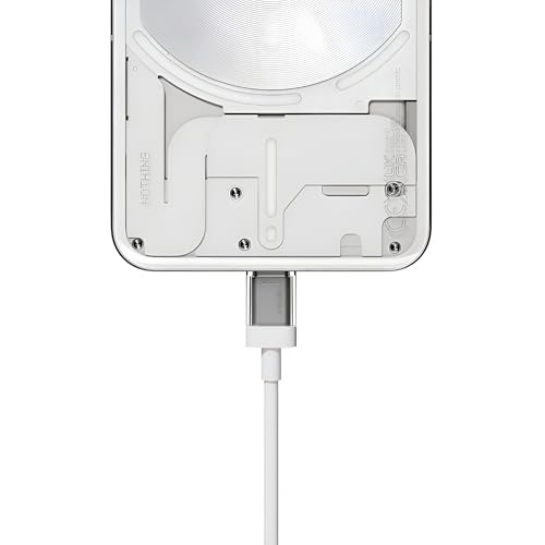 Image of Nothing Original 65W Type C to C High Speed 3.3Ft Cable for Nothing /CMF Nothing Phone 2 /2A /1 / Google /Galaxy S24 Ultra /Buds Fast Usb C Charging Support Laptop /Tablet Cord Sync Data Transfer, White
