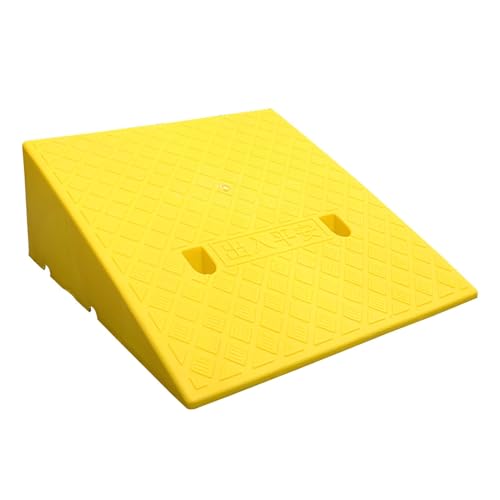 Rampa de umbral de plástico portátil ligera para sillas de ruedas, automóvil y scooter, altura 19 cm / 7 pulgadas (amarilla) miniatura 1