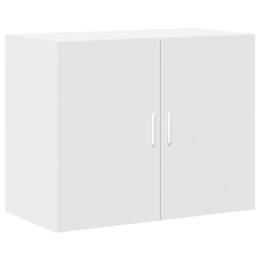 Armadio alto, 80 x 42,5 x 249 cm, in legno | Armadio alto versatile bianco con scomparti aperti e ante per soggiorno, camera da letto e corridoio.