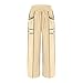Teen Girls Baggy Wide Leg Pants Fashion Line Patching Cool Sweatpants Boys Casual Streetwear Pants (Beige, 12-14 Years)