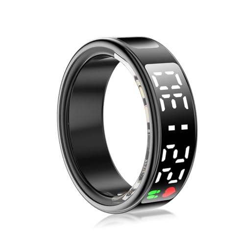Smart Health Ring mit Display Screen & Touch Control, Fitness Tracker Health Ring für Frauen & Männer, Mehrere Sportmodi, IP68 Wassersicher, Schrittzähler, App -Link (12)
