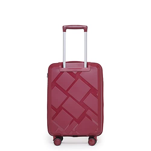 Image of SWISS MILITARY Star Lightweight Hard-Sided 20 Inch Cabin Size Textured Travel Luggage Trolley Bag, Overnighter Suitcase Bags with Durable ABS Body & TSA Lock, Smooth 360 Spinner Wheels - Mauve