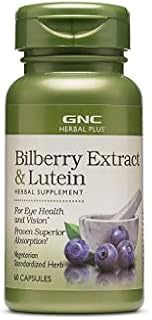 GNC Herbal Plus Bilberry Extract and Lutein, 60 Capsules, Herbs, Provides Eye Health and Vision Support