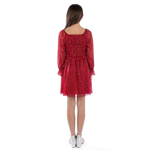 Speechless Girls' Long Sleeve Glitter Polka Dot Party Dress2