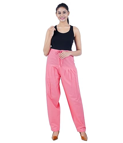 Image of Happy Bunny Salwar Pant - Modern Style Pure Cotton for Women - Ethnic Semi Patiala Trouser - Office,Home - All Day Comfort Wear with Drawstring