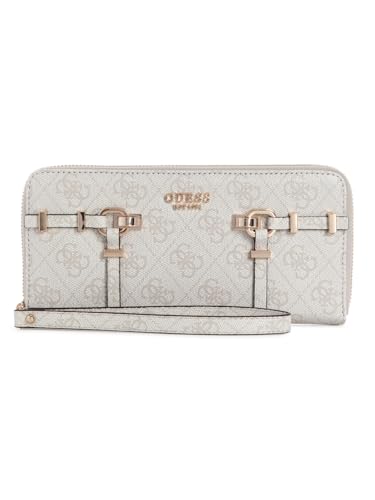 GUESS Monedero Leona Logo SLG Zip Around Wallet Bone Logo Crema