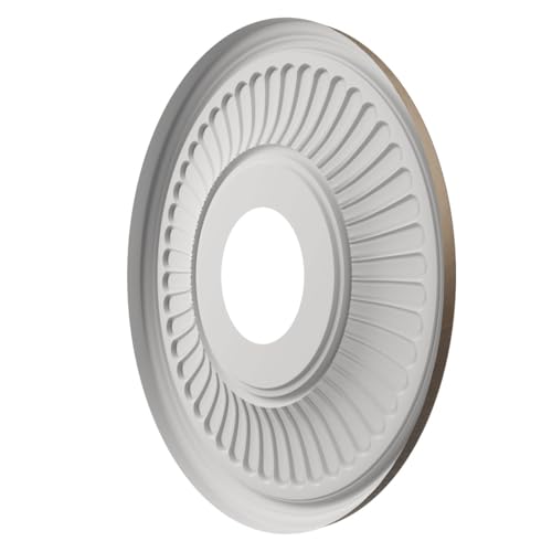 Image of Ekena Millwork 13 inchOD x 3 1 /2 inchID x 3 /4 inchP Berkshire Thermoformed PVC Ceiling Medallion (Fits Canopies up to 5 3 /4 inch), UltraCover Satin London Grey