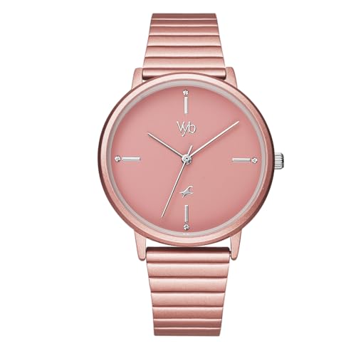 Image of Fastrack Vyb Bliss Quartz Analog Pink Dial Pink Stainless Steel Strap Watch for Girls - FV60021KM04W