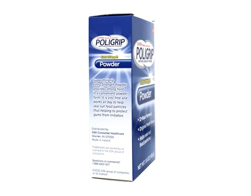 Image of Super Poligrip Super Poligrip Denture Adhesive Powder Extra Strength Extra Strength 1.6 oz (Pack of 2)