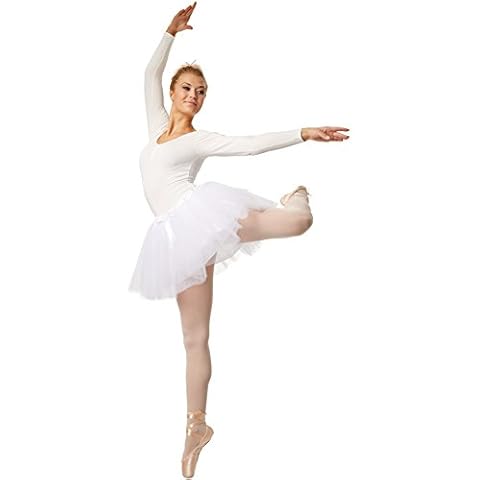 dressforfun Triple-layer tulle tutu with sewn-on satin underskirt (White, XXL) Cover