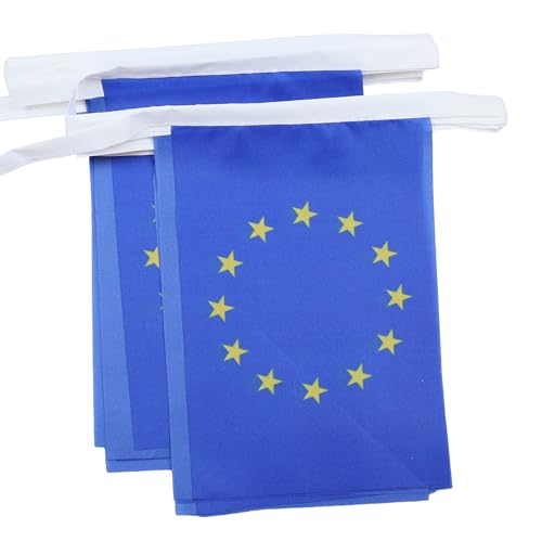 AZ FLAG - Fahnenkette Europäische Union 6 Meter Mit 20 Flaggen - 21x14 cm - Europa Girlande Flaggenkette 14 x 21 Cm AZ FLAG - Fahnenkette Europäische Union 6 Meter Mit 20 Flaggen - 21x14 cm - Europa Girlande Flaggenkette 14 x 21 Cm