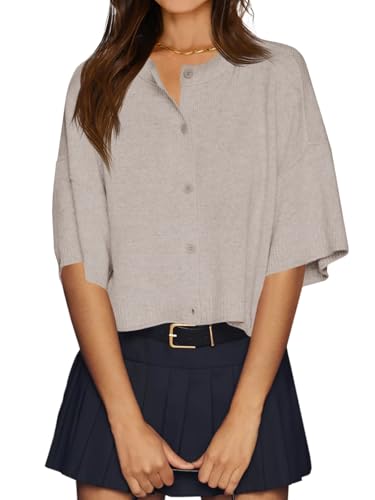 Cicy Bell Womens Half Sleeve Cardigan Sweaters...