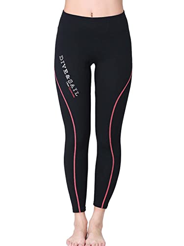 clhjinruoliu 1.5MM Neoprene Diving Ankle-Length Pants for Men Women Snorkeling Capri-Pant Swimming Rowing Sailing Surfing Warm,Women's red,XS