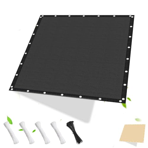 HaiTaoSy Sonnensegel mit ösen Rechteckig 2x4m Wasserdurchlässig & winddurchlässig HDPE Gewebe Sonnenschutz für Terrasse Garten Balkon Camping inkl Seile & Kabelbinder- Schwarz