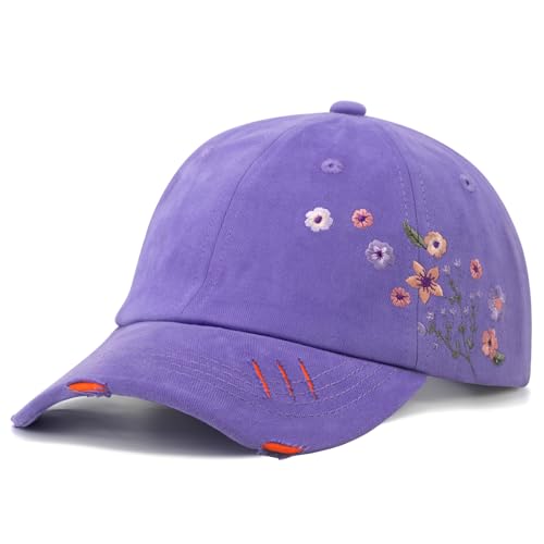 Gorra deportiva bordada floral para mujer miniatura 1