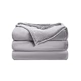 VOTOWN HOME Decke Kuscheldecke Hellgrau 150x200 cm, weiche warme Decke als Wohndecke, extra Flauschige Sofadecke, Mikrofaser Bettüberwurf Tagesdecke
