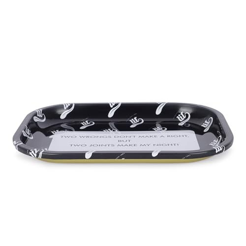 Image of LIT Metal Rolling Tray (Black Edition) for Cigarette, Smoking Ash Bowl, Smoke Tray, Size 18x14cm (LITAF Accessories)