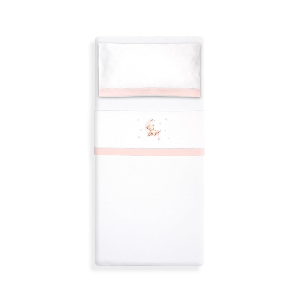 mibebestore - Juego de Sábanas para Cuna 60x120 cm de Franela 100% Algodón | Sábanas de Invierno para Bebé, Cálidas y Suaves | Set 3 Piezas con Bajera Ajustable, Encimera y Funda de Almohada | Oso
