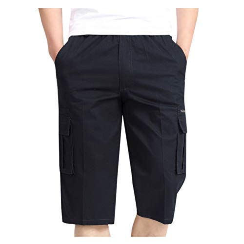 Gergeos Relaxed Fit Outdoor Comouflage Camo Cargo Shorts for Men Elastic Waist Summer Casual Shorts