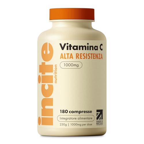 Incite Nutrition Compresse alla Vitamina C 1000 mg. Fornitura da 6 Mesi di Vitamina C ad Alta...