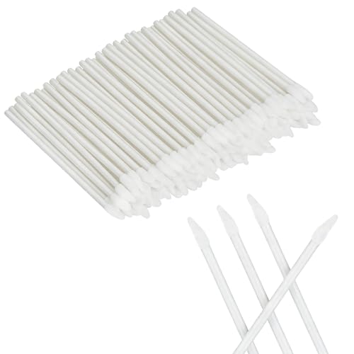 Alaoo Disposable Lip Brush Wands 100Pcs White Lip Brushes Lips Applicators Wands Lipstick for Makeup Beauty Tool Make Up Brush Gloss Concealer Brushes Eyeshadow Applicator Tool