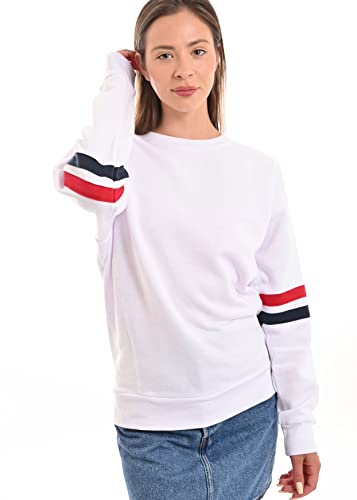 Esstive Women's Ultra Soft Fleece Long Sleeve Active Cozy Lightweight Classic Crewneck Sweatshirt, White, X-Small #TOP1