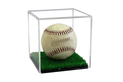 Better Display Cases Clear Acrylic Baseball or Tennis Ball Display Case with Turf Base (A057/B23)