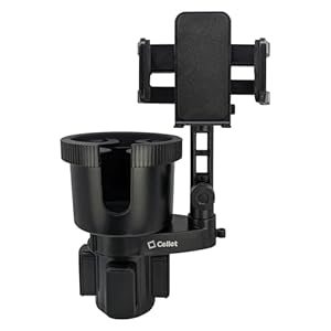 Cellet Car Cup Holder Phone Mount, Phone Holder Mount Cradle Universal Adjustable Compatible for All Smartphones Apple iPhone, Samsung Galaxy Note, LG, Moto Google Pixel (Extra Cup)
