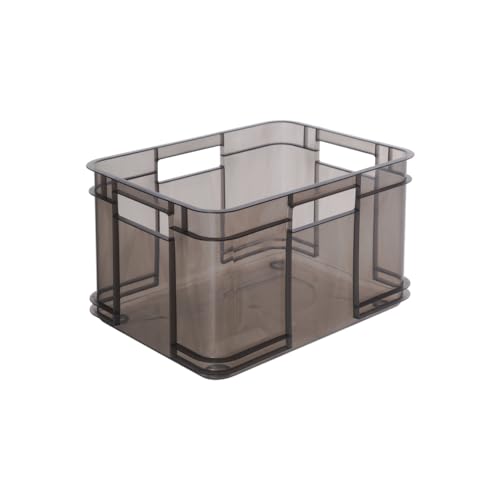 keeeper Caja de almacenamiento EURO-BOX, colección Bruno ECO, tamaño M, 35x27x22, Gris translúcido