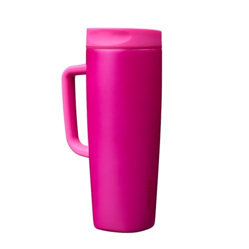 Image of Owala SmoothSip Slider Stainless Steel Insulated Travel Mug with Handle, 100% Leak Proof, For Hot and Cold Drinks, Travel Friendly with Sliding Lock Lid, 24 oz, BPA Free, Leak Proof, Read My Lips