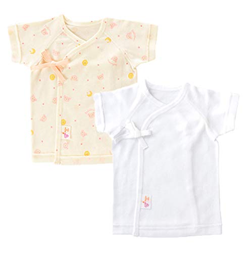 赤ちゃんの城 低出生体重児 短肌着 2枚セット 45cm くまクッキー ピンク 春 夏 秋 冬 綿100% 日本製