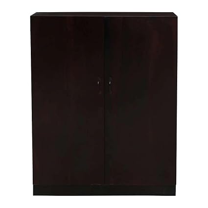 THE OLD CABINET Aston Bar Cabinet in Sheesham Wood with Dark Rediesh Brown Finish (Pack of 1, Dark Rediesh Brown)