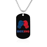 Collar conmemorativo personalizado con texto en inglés 'I Love Boxing', joyería con colgante de foto para hombres y mujeres