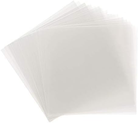 Samsill 50 Pack 12" x 12" .007" Clear Craft Plastic Sheets Compatible with Cricut, Stencils, Cards, Journals, Crafts, 3D Embellishments, Clear Craft Plastic,Acetate