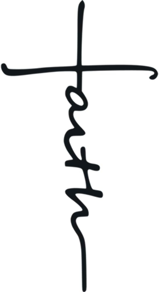 Faith Cross - Metal Wall Art - 12" X 23" - Black